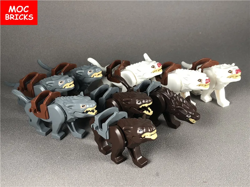 3 шт./лот MOC кирпичи сделай сам фигурка волка аксессуары развивающие конструкторы