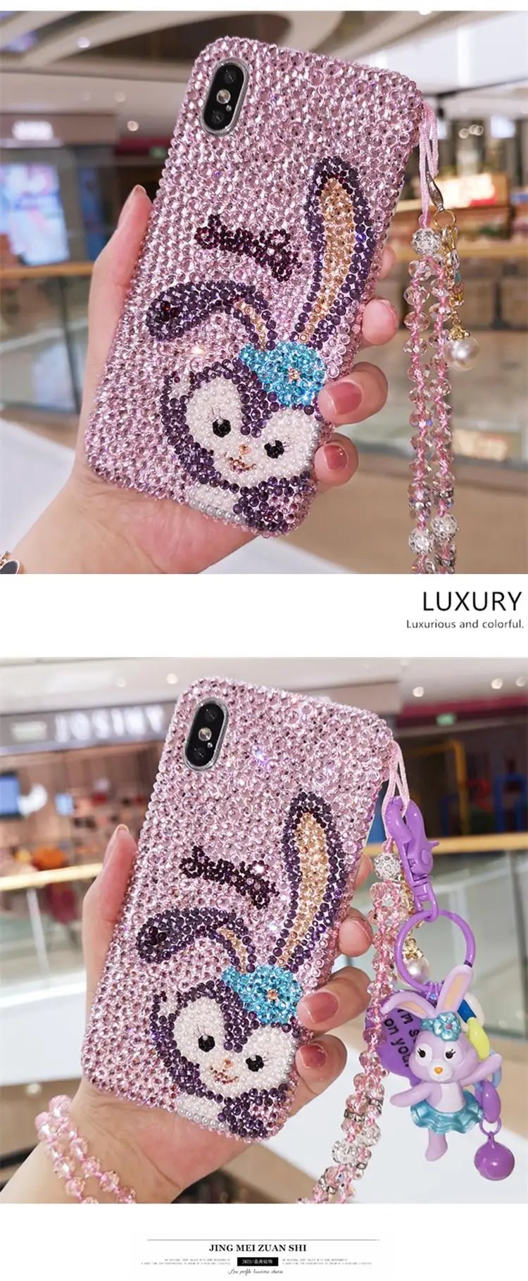 Для iPhone XS max XR X Роскошный чехол shelliemei с блестящим бриллиантом милый чехол Duffy для iPhone 8 8plus 7 7plus 6 6S 6splus+ шикарный ремешок