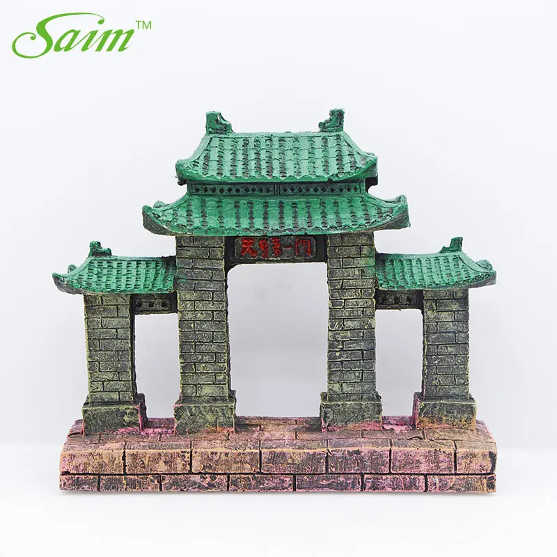 Украшение для аквариума из смолы Saim украшение старинные храмы ручное каменное