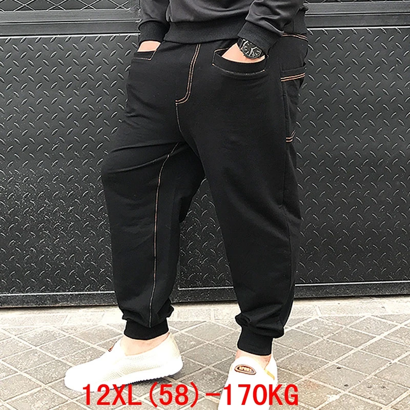 Мужские большие брюки 170 кг размера плюс 11XL 12XL свободные эластичные большого 6XL 7XL