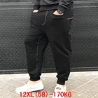 Брюки мужские эластичные, большого размера, 170 кг, размера плюс, 11XL, 12XL, 54, 56, 58