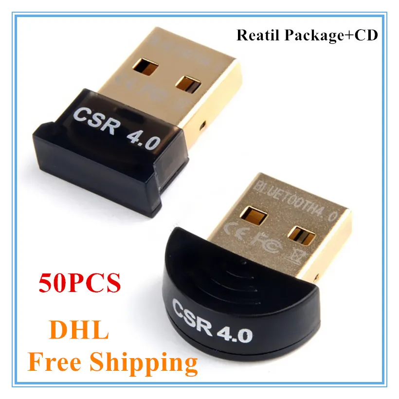 50 шт. Mini USB V 4 0 Bluetooth адаптер двойной режим беспроводной Dongle CSR аудио приемник для