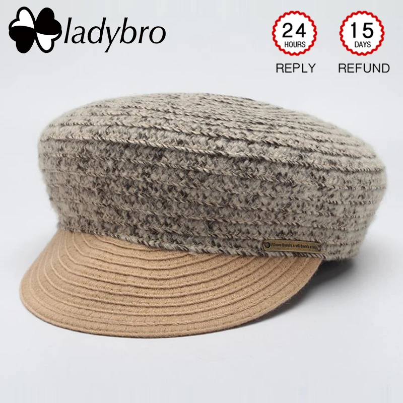 

Шапка Ladybro Женская осенне-зимняя, вязаный берет, шапка женская теплая, берет художника