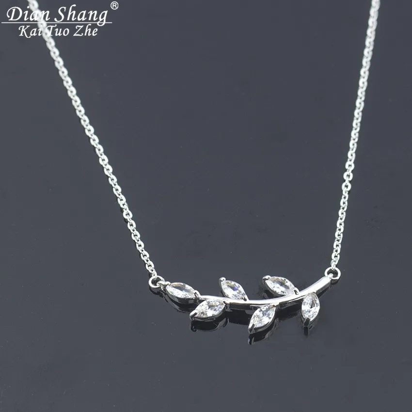 Ожерелье с подвеской в виде листьев из блестящих кристаллов для женщин богемное