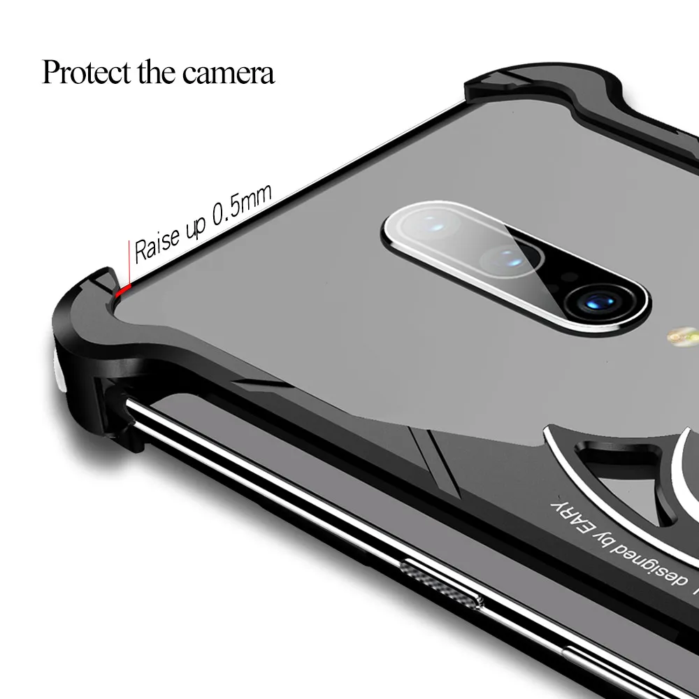 OATSBASF Летучая Мышь Дизайн бампер Роскошный металлический чехол для Oneplus 7 7pro чехол персональный корпус металлический чехол для Oneplus 7 Чехол с кольцом