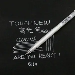 Гелевая ручка, белые чернила, 20 шт.компл., 0,8 мм, цвет белого золота, гелевая ручка на водной основе, художественные маркеры