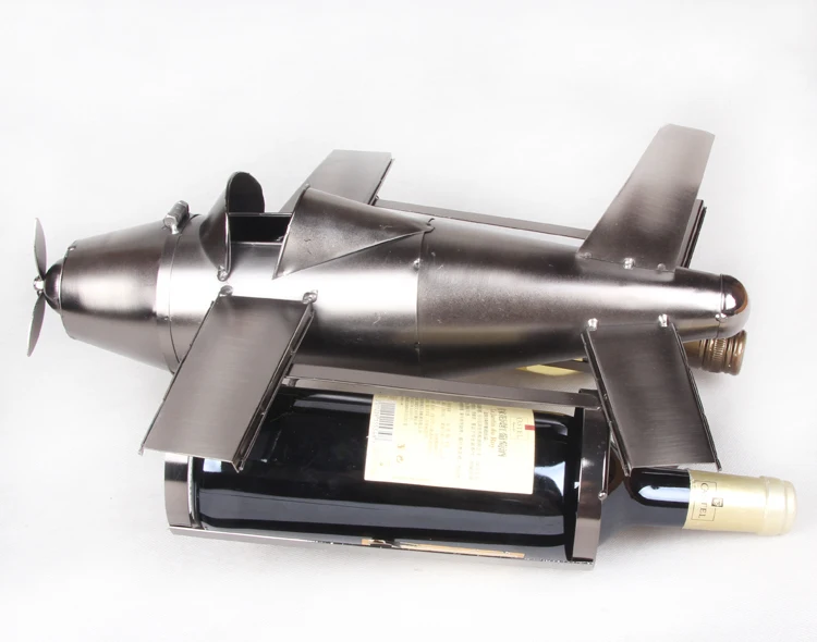 Креативная ручная работа железная модель самолета держатель бутылки вина