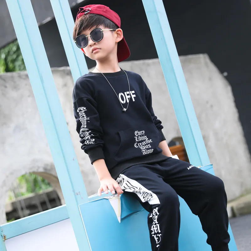 2018 Spring Autumn Children Wear Long Sleeved Sweater Sport Pants Two Sets For Boy | Детская одежда и обувь