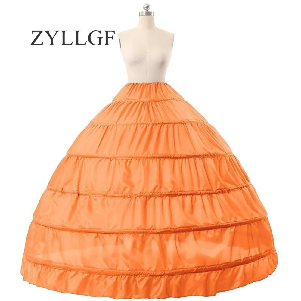 Zyllgf 6 кольца юбка нижняя скольжения для бальное платье Платья для женщин 110 см Диаметр Нижнее Бельё для девочек кринолин Свадебные аксессуары wp4