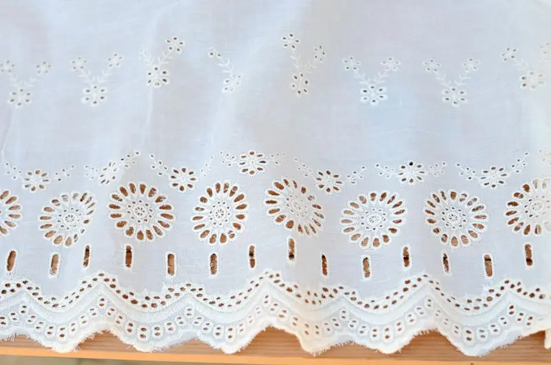 5 meter/lot 40cm 15.7&quot width beige cotton fabric embroidery tapes lace trim ribbon F7Z700P180620T | Дом и сад