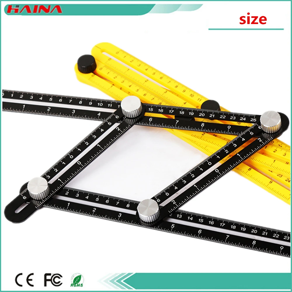 

25M*12M with Template Tool Angle Measuring Protractor Multi-Angle Ruler Builders Craftsmen Engineers Layout