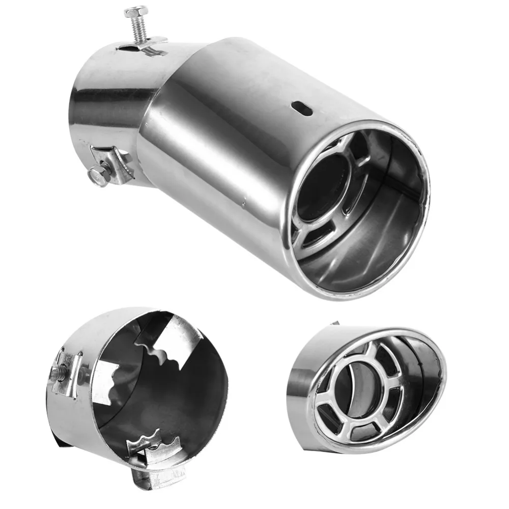 Универсальный Автомобильный задний круглый глушитель выхлопной трубы из