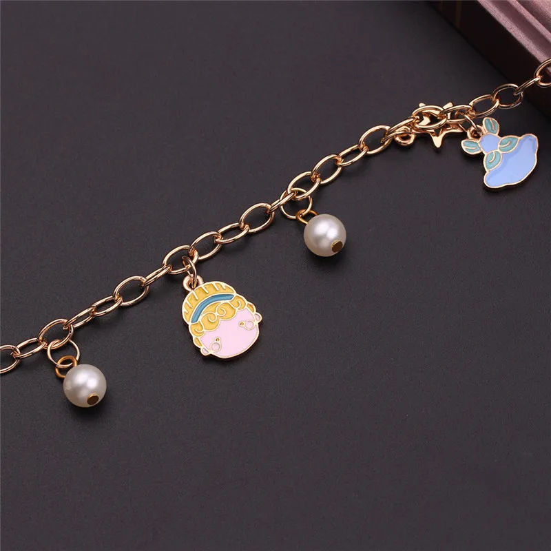 Сказочные сказки звезды сердце кулон браслеты аниме Золотая цепочка жемчуг