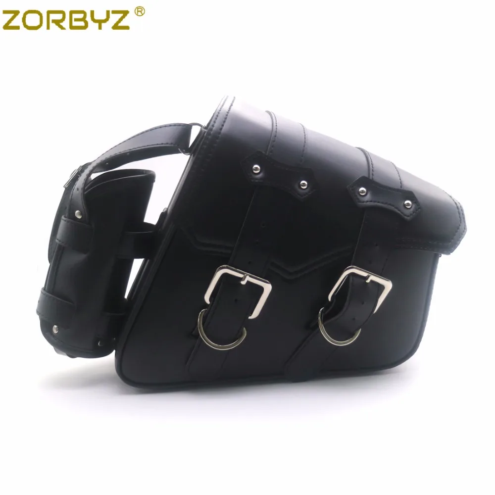 Черная мотоциклетная сумка ZORBYZ из искусственной кожи седло Боковая Сумка с