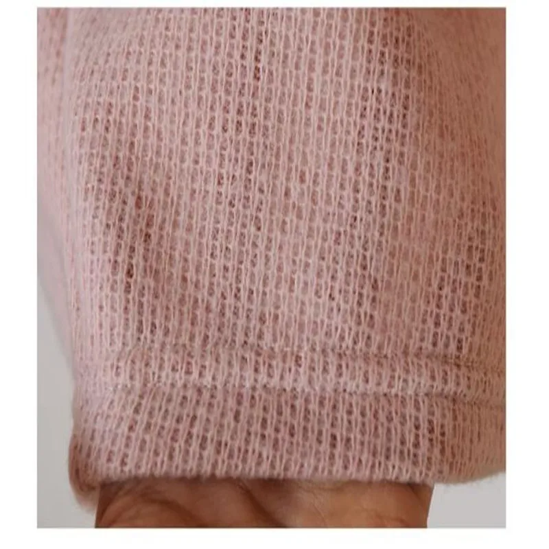 

New Autumn Winter Women Shirts Vestidos Plus Size Casual Loose MD-Long Solid Beading Knitted Pullover Shirt For Women Large Tops