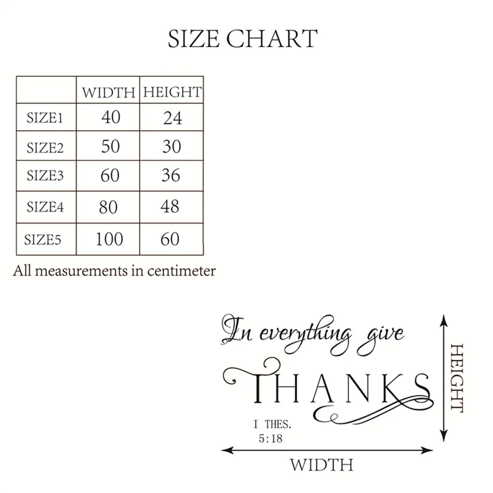 Все благодарите Стикер с надписью на стену «Во всем благодарите» из Послания к Фессалоникийцам № 666Q.