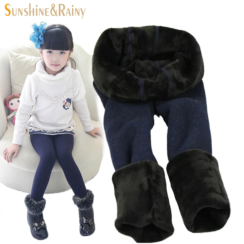 Штаны с флисом детские зимние штаны леггинсы для девочек теплые подростков