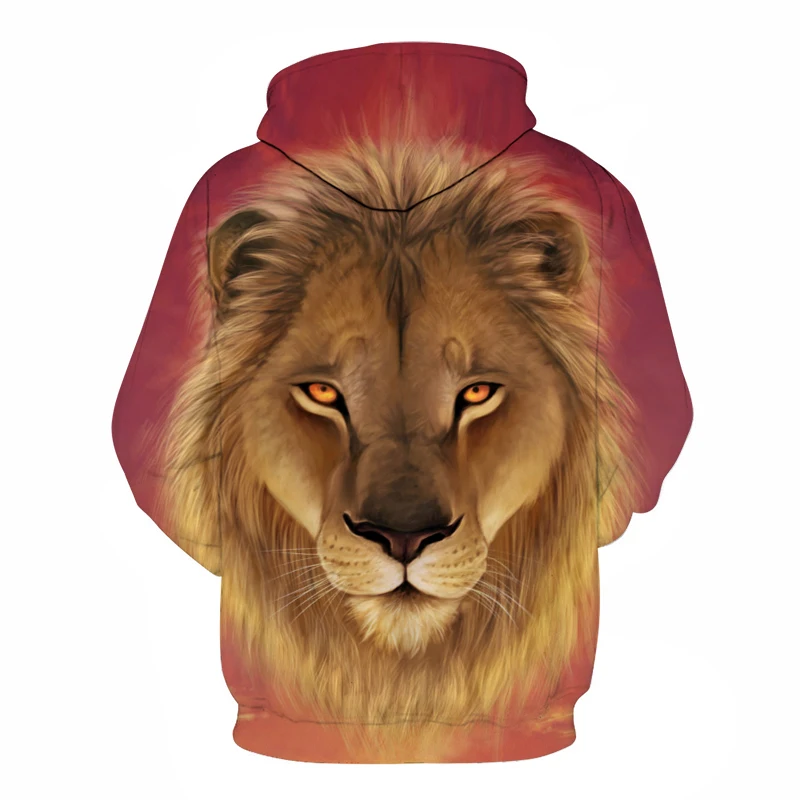 Lion head men's hoodie sweatshirt 3D printed fun hip-hop novelty street wear spring/summer jacket Mlae tracksuit | Мужская одежда