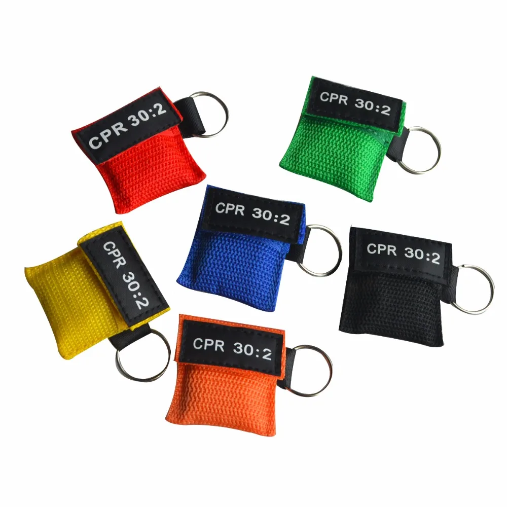1Pc Optional Color Key CPR Face Shield Emergency Rescue Kit Mask Resuscitator With Keychain Ring |