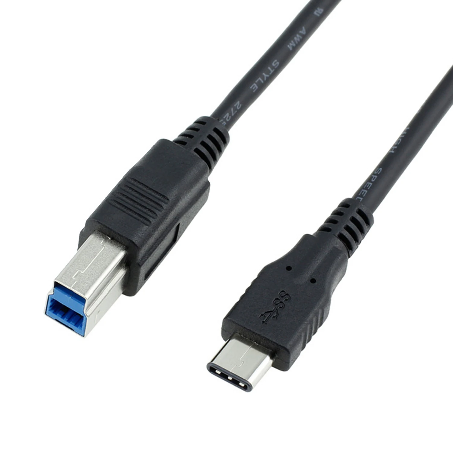

CY Black Color USB-C USB 3.1 Type C Male Connector to USB Standard B Male Data Cable for Mac book & Laptop