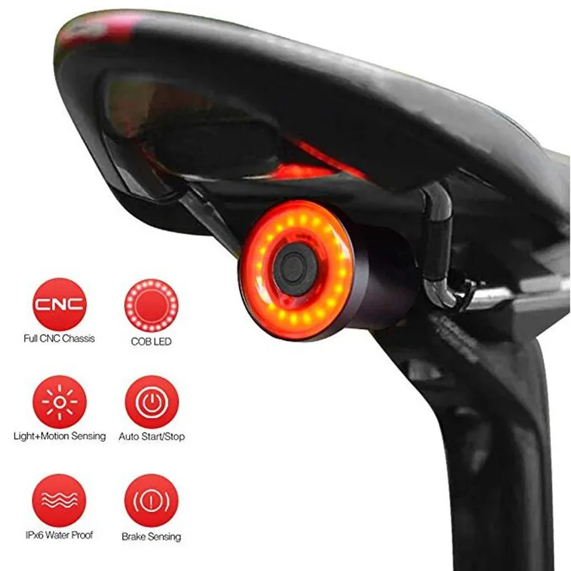 XLITE100 USB Перезаряжаемый велосипедный умный задний фонарь LED авто старт/стоп датчик