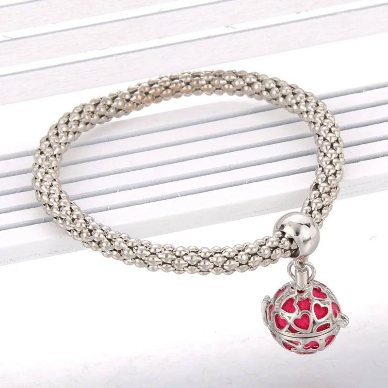 Owl Pendant Bracelet Essential Oil Diffusing Bracelets Bangles Silver Charm Popcorn Chain Jewelry Aromatherapy Locket | Украшения и