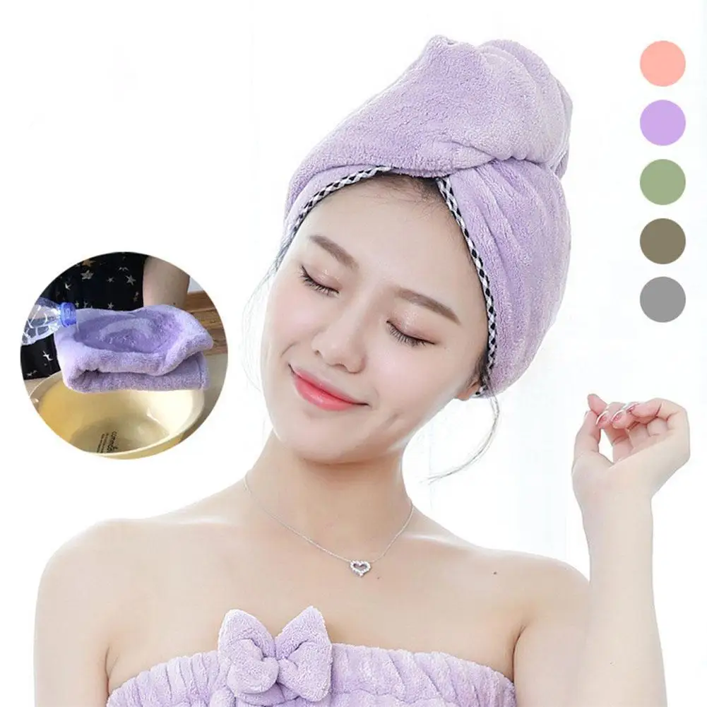 GLAMOUR Thicken Microfiber Hair Drying Towel Hat Cap Quick Dry Turban for Bath Shower Pool | Красота и здоровье