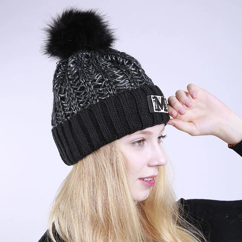 Skullies шапки бини женские зимние теплые известный бренд шапочка мех одежда модные