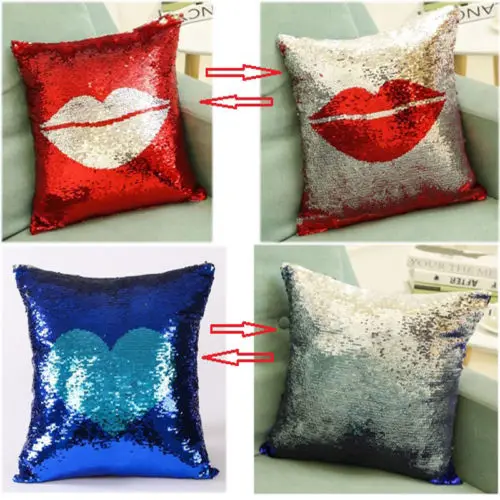 Волшебные двусторонние чехол для подушки с изображением русалки|cushion cover|mermaid cushion