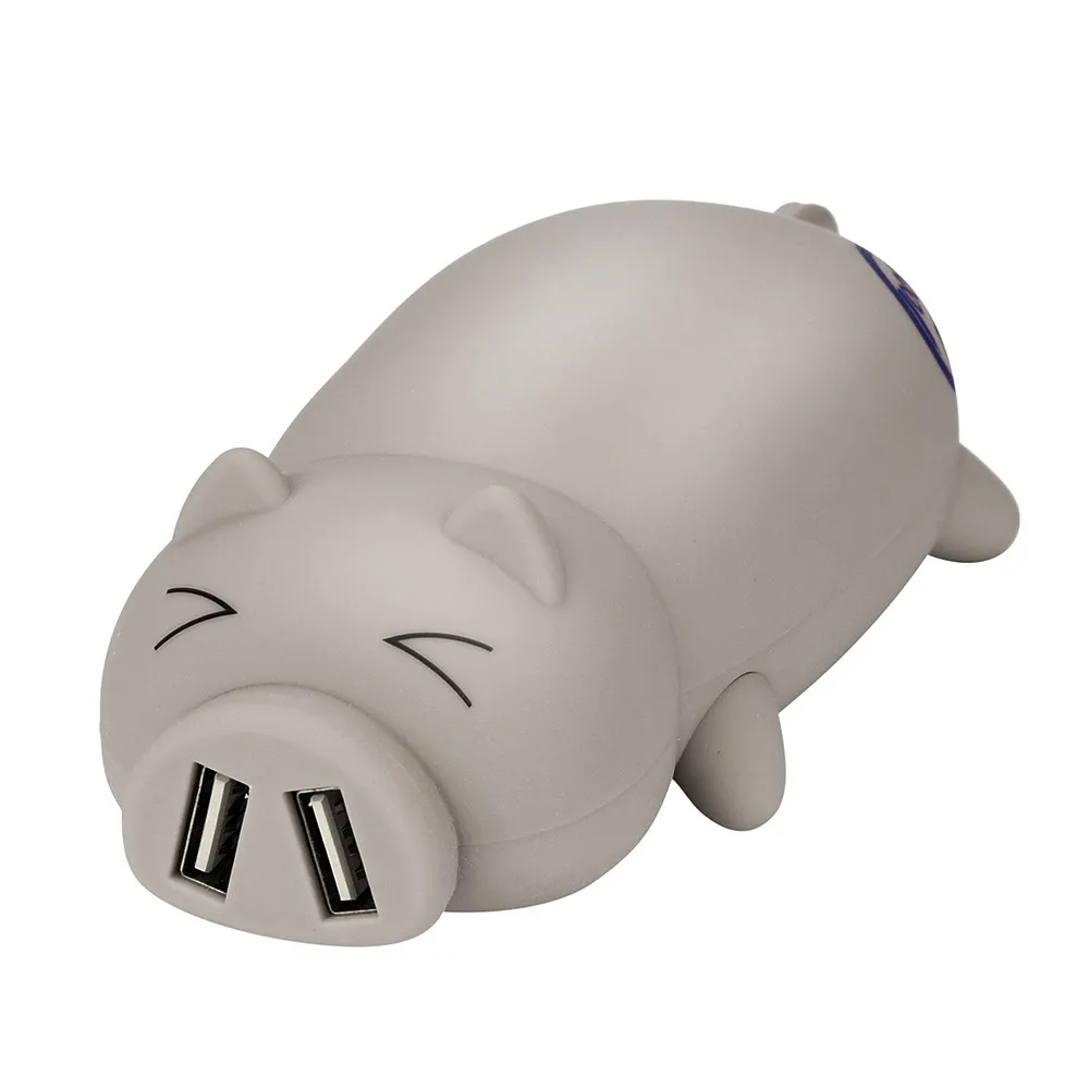 Очаровательная Копилка Дизайн Портативный двойной USB порт банк питания 10000 мАч для Iphone Быстрая зарядка Мобильная Внешняя батарея - Цвет: Gray