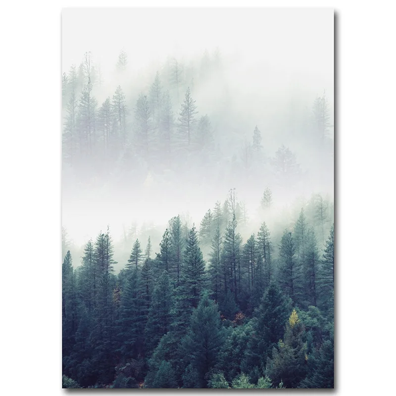 Picture 1 Лесное искусство пейзажа, холст, плакат, настенная живопись в скандинавском стиле, принт, природное украшение, картина для гостиной, скандинавский Декор для дома - Цвет: Picture 1