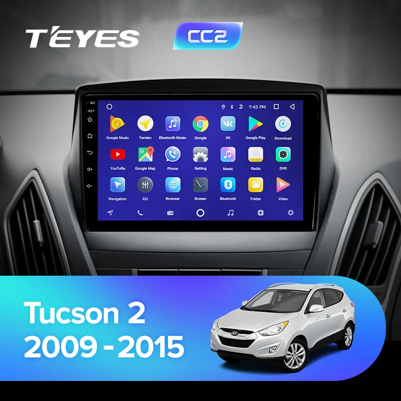 TEYES CC2 Штатная магнитола для Хендай Туксон 2Hyundai Tucson 2 LM IX35 2008 2011 2013 Android 8.1, до 8-ЯДЕР, до 4+ 64ГБ 32EQ+ DSP 2DIN автомагнитола 2 DIN DVD GPS мультимедиа автомобиля головное устройство