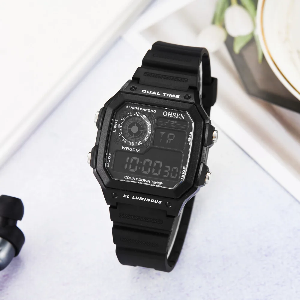 Новинка OHSEN цифровые модные спортивные часы Женская Сигнализация 50 м
