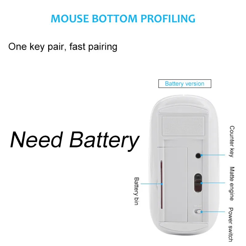 

Aokin 1600 DPI Bluetooth 4.0+3.0 Wireless Mouse Ergonomic Non-slip Mute Silent Optical Gaming Mouse Ultra Thin For Laptop PC