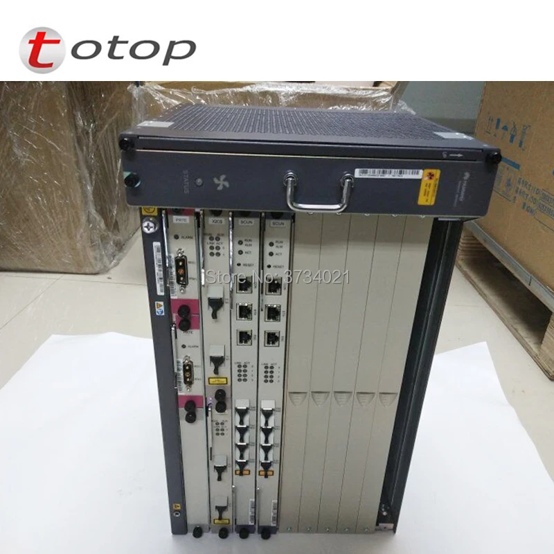 Huawei MA5683T 19 inch GPON OLT equipment Optical Line Terminal 1GE Uplink with 2*SCUN+2*GIGF+2*PRTE board |