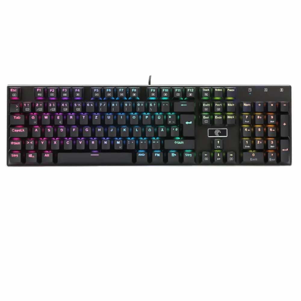 Новая Механическая игровая клавиатура RGB со светодиодной подсветкой Алюминиевая