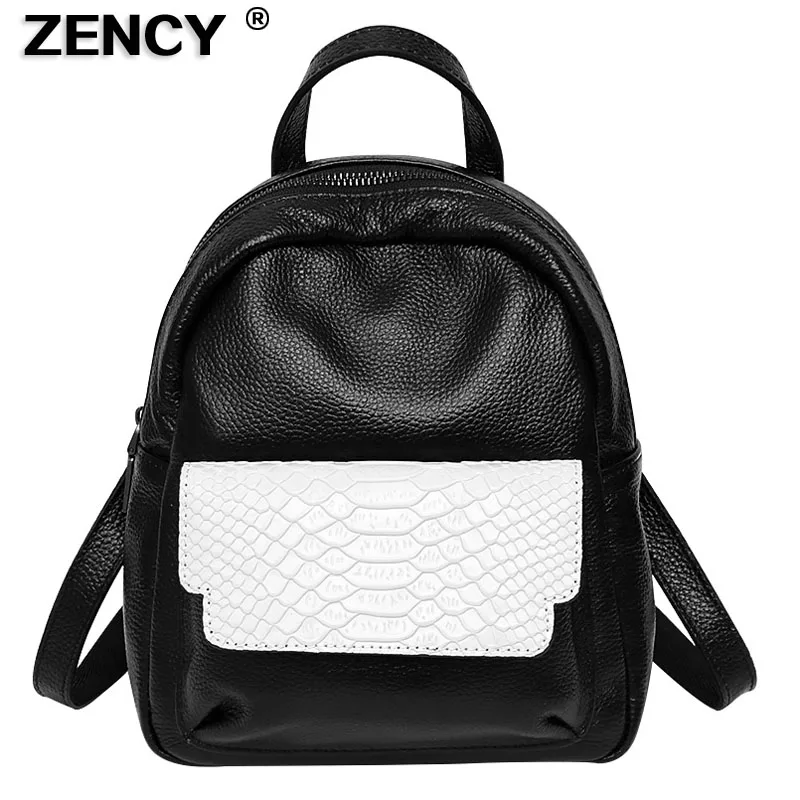 

Женский рюкзак ZENCY Smart из 100% натуральной коровьей кожи, летняя женская сумка-книжка с узором под крокодила и аллигатора