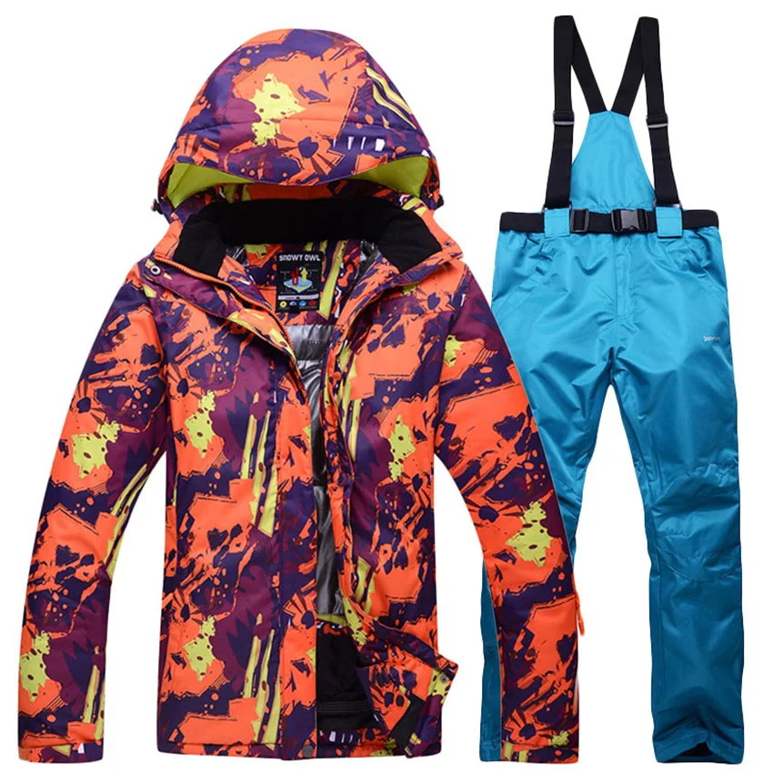 Бесплатная доставка лыжный костюм для пары зимняя камуфляжная куртка и штаны