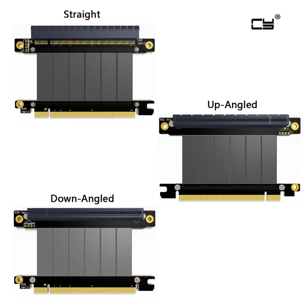 

Gen3.0 PCI-E 16x To 16x Riser Extender Cable graphics CARDS PCIe x16 Elbow Design customized gtx 1080TI FULL SPEED COOL MASTER