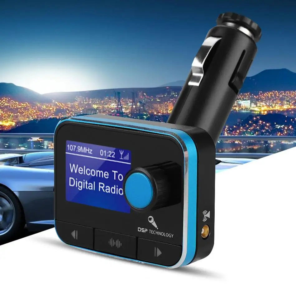Автомобильный DAB радио приемник адаптер портативный мини DAB+ Радио fm-передатчик+ антенна автомобильный DAB тюнер Bluetooth комплект Поддержка U диск TF карта