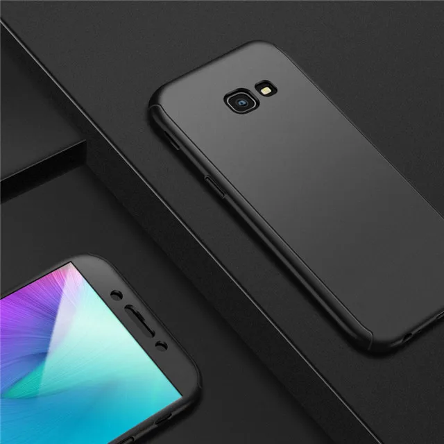 Black 360 Полное покрытие чехол для телефона для samsung Galaxy A7 A9 A6 A8 плюс A3 A5 A7 противоударный чехол для samsung J3 J5 J7 - Цвет: Black