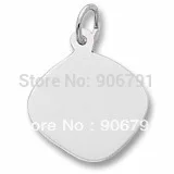 100 шт много родиевое покрытие квадратный поднос Шарм ювелирные изделия|jewelry