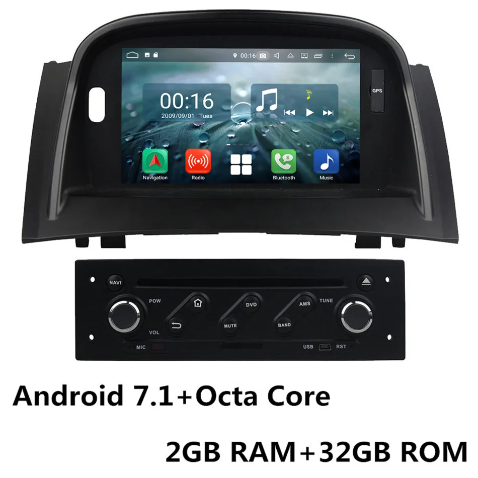 Android 7.1 x 8Core " Восьмиядерный 4G Android 8,1 4 Гб ОЗУ 64 Гб ПЗУ BT автомобильный DVD мультимедийный плеер Радио Стерео головное устройство для Renault Megane II 2004-2009 - Цвет: Android 7.1 x 8Core