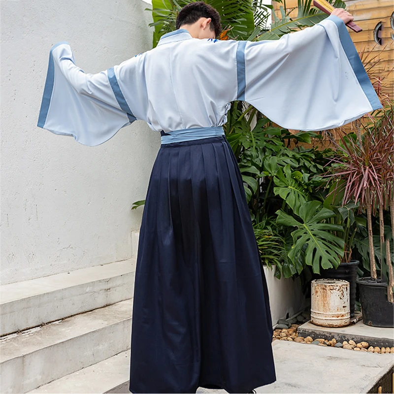 Китайский древний костюм Ханфу мужской традиционный мужской элемент одежды эпохи Тан для выступлений на сцене и танцевальных представлений DN3515.