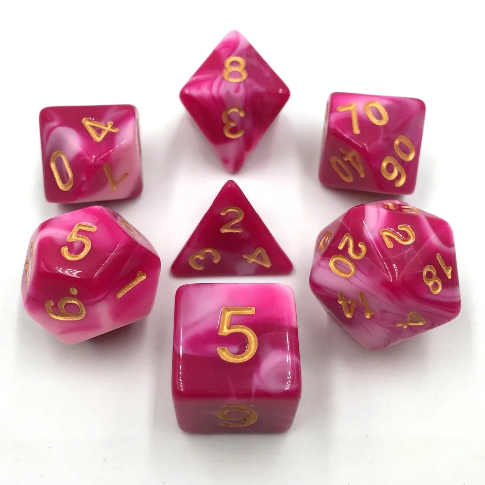 Rollooo кости 7 шт./компл. olyhedral двойной цвет для DND RPG d4 d6 d8 d10 d % d12 d20 |
