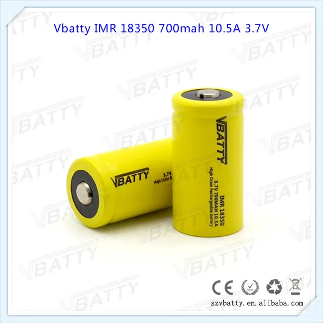 2 шт./лот хит продаж 3 7 в литий ионная батарея Vbatty IMR 18350 700 мАч 10.5A аккумуляторная с