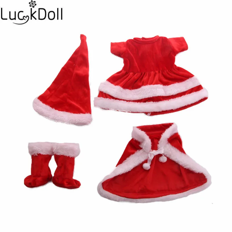Luckydoll 4 шт. модные аксессуары для кукол Рождественская одежда подходит к кукле 43 см игрушки детский лучший подарок на праздник