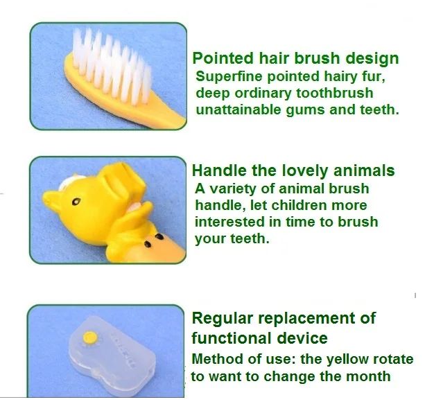Детская зубная щетка супер мягкая шерсть наконечник щеточной головки для детей 4