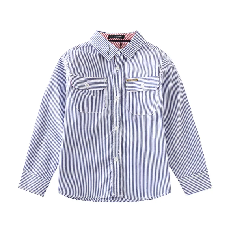 Детские рубашки Новые брендовые хлопковые в полоску европейском и американском