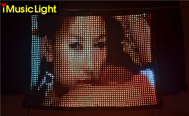 P3 LED Video Curtain High Definition 1mx1.5M Stage Background With PC/DMX controller for Weeding DJs Parties Pubs Shows | Лампы и